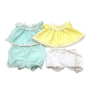 Vintage Cabbage Patch Kids Clothes Lot Blue Yellow Dress Smock Lace CPK NEED TLC